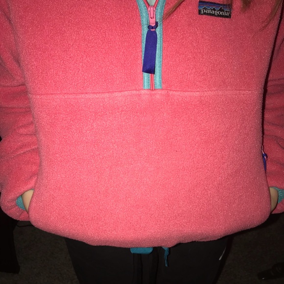 SOLD✨PATAGONIA Pink Reversible Glissade Sherpa Fleece Quarterzip Pullover Jacket - Picture 8 of 8